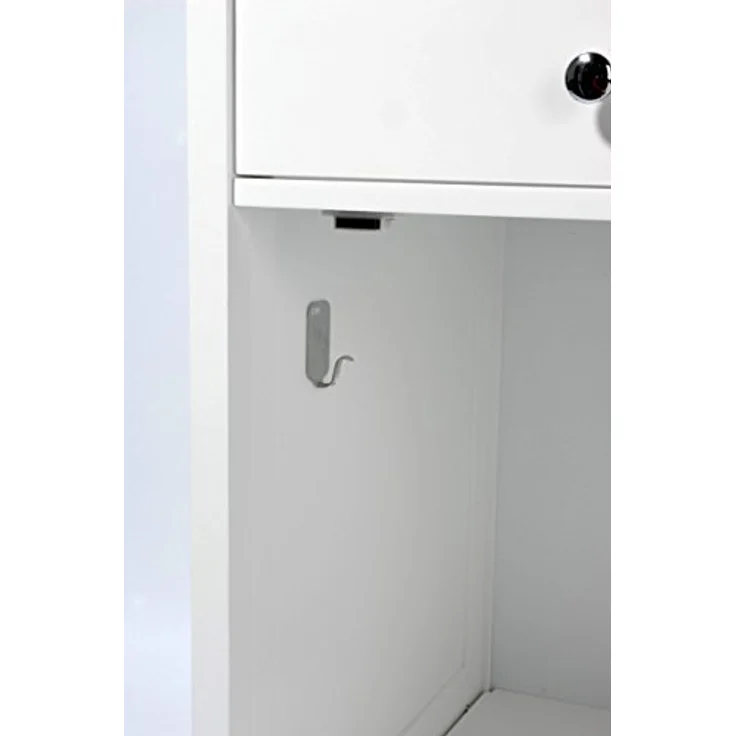 Dobar Mohrle (Katzenklo geschlossen), Katzenschrank aus Holz mit integrierter Katzenhöhle und zusätzlicher Stauraum, weiß – Bild 3
