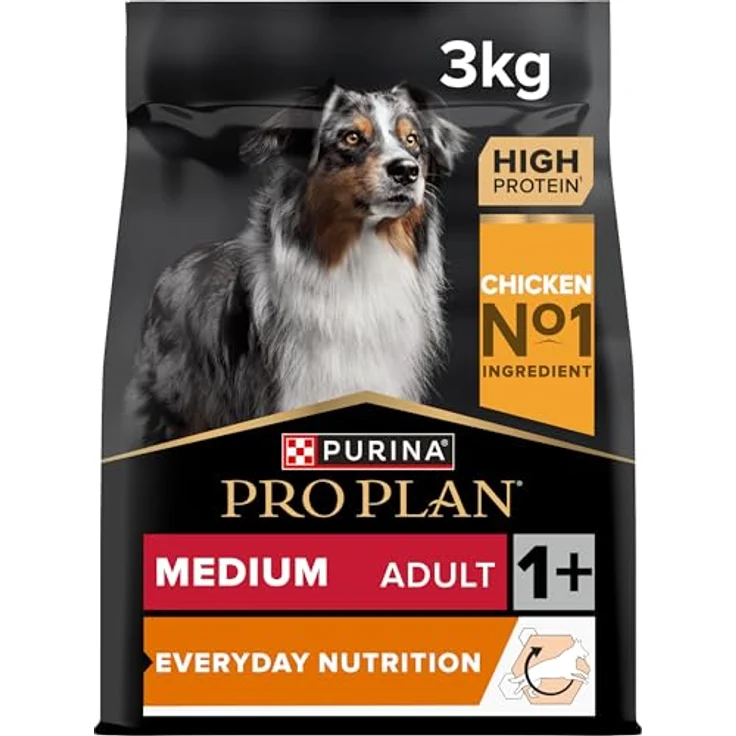 Pro Plan PRO PLAN Adult Medium Everyday Nutrition Huhn, Trockenfutter für ausgewachsene Hunde, 3 kg, nährstoffreich und zur Zahnpflege – Bild 1
