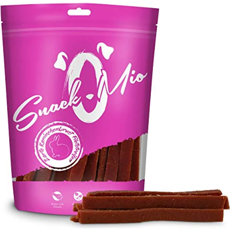 SnackOMio Premium Hundesnack, zarte Kaninchenbrust Filetstreifen, getreidefrei, BARF geeignet, 1 x 70g – Bild 2