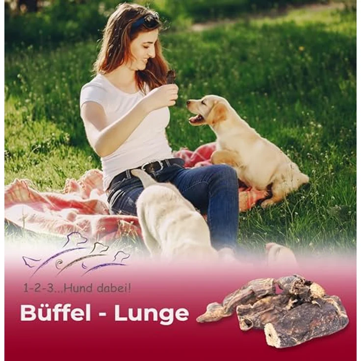 123... Hund dabei! Büffellunge Rinderlunge für Hunde, 100% natürlich, schonend getrocknet, fettarm, proteinsreich, 150g – Bild 3