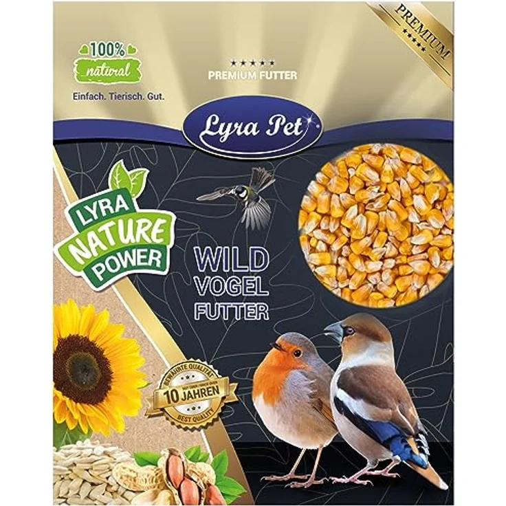 Lyra Pet® 25 kg Körnermais Futtermais | Ergänzungsfutter für Wildvögel & Kleinnager | Reich an Kohlenhydraten, Proteinen, Mineralien & Vitaminen | 100% Naturprodukt – Bild 1