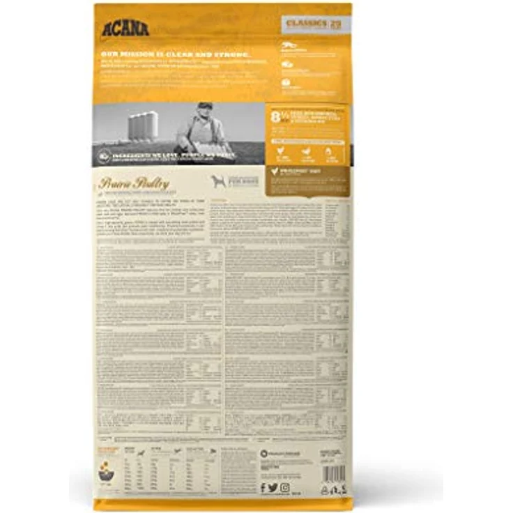 Acana Prairie Poultry, Hundefutter 14,5 kg mit 50% Fleischanteil von Freilandhühnern und Puten, ohne Getreide – Bild 3