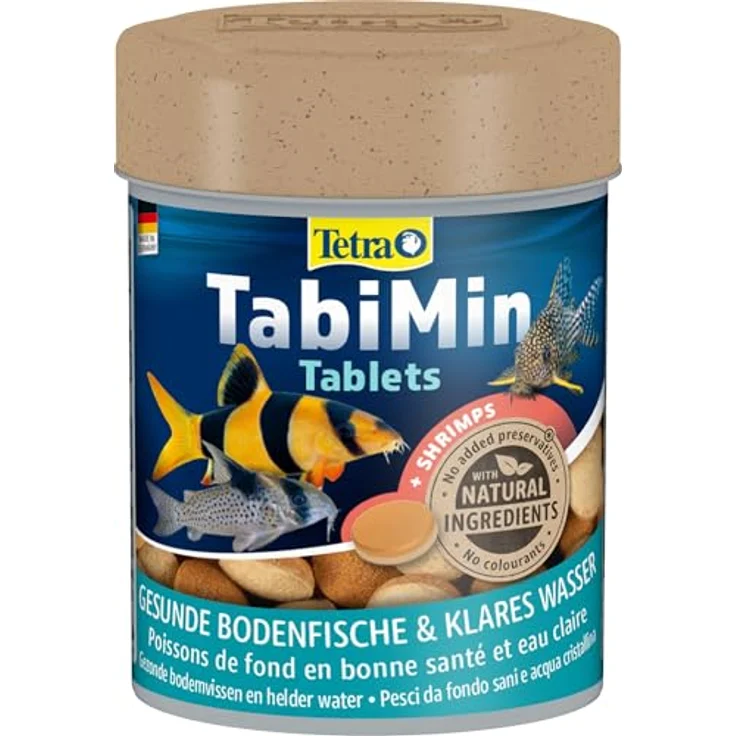 Tetra Tablets TabiMin, Futtertabletten für bodenfressende Fische, Multipack 3 x 275 Tabletten (255 g), langsame Auflösung, ohne Farbstoffe, mit Shrimps – Bild 10