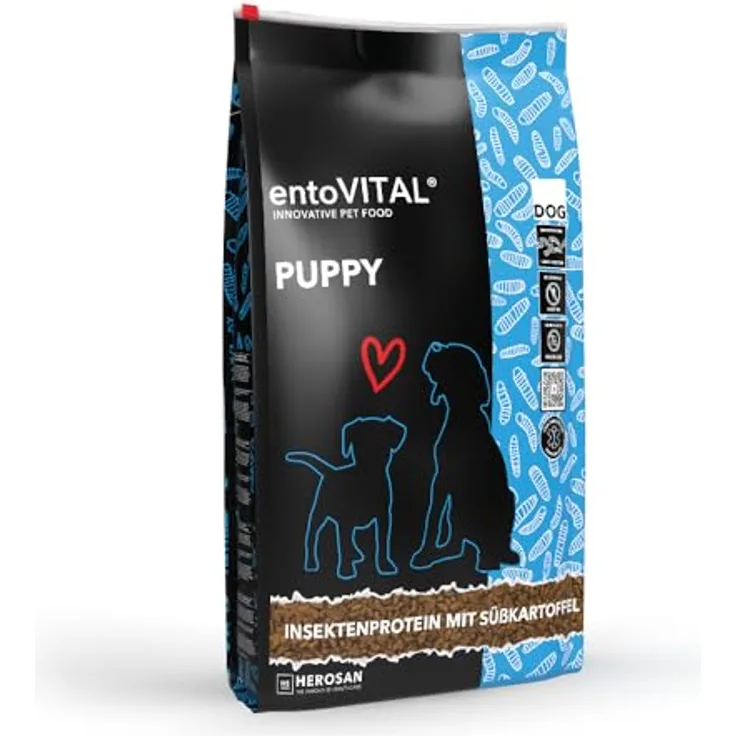 entoVITAL Dog Puppy - Trockenfutter mit Insekten, Süßkartoffel & Kartoffel, Monoprotein, 10 kg, Premium Alleinfuttermittel