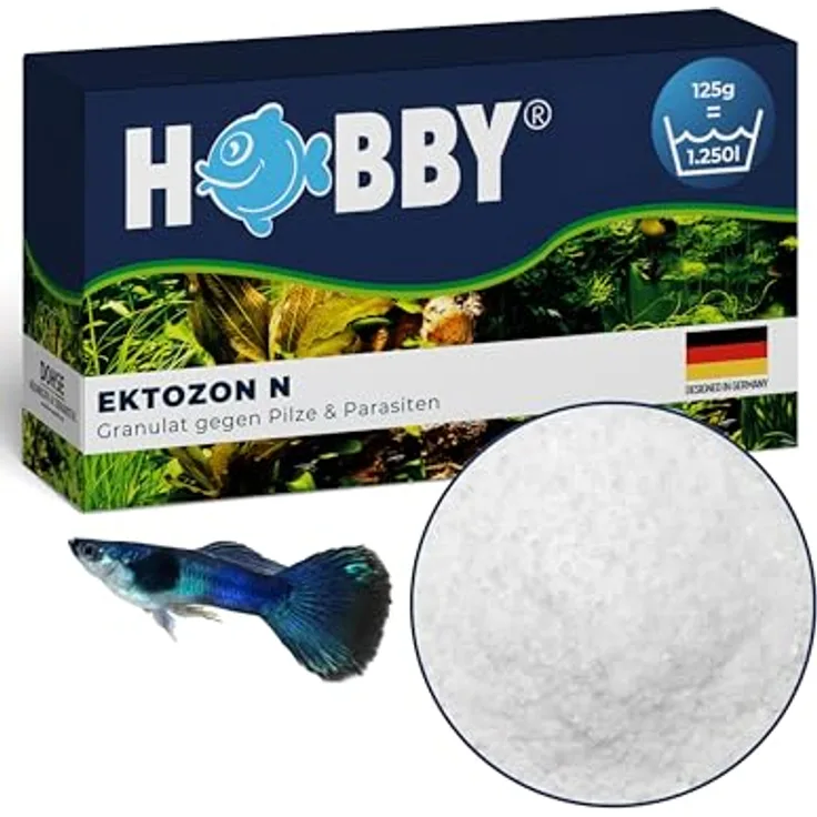 HOBBY Ektozon N, Arzneimittel gegen Pilze und Bakterien für Fische, 125 g, Pflege für Süß- und Meerwasserfische