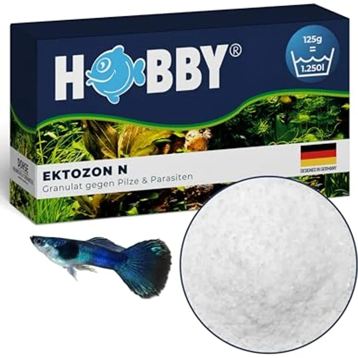 HOBBY Ektozon N, Arzneimittel gegen Pilze und Bakterien für Fische, 125 g, Pflege für Süß- und Meerwasserfische – Bild 1