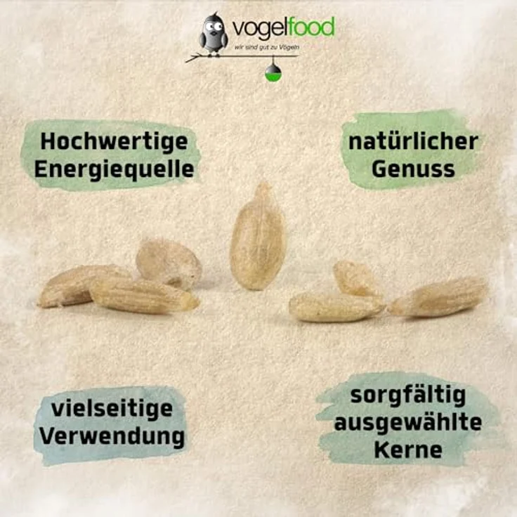 Vogelfood Sonnenblumenkerne geschält, 10 kg Nahrungsquelle für Wildvögel, reich an Fetten und Proteinen – Bild 3