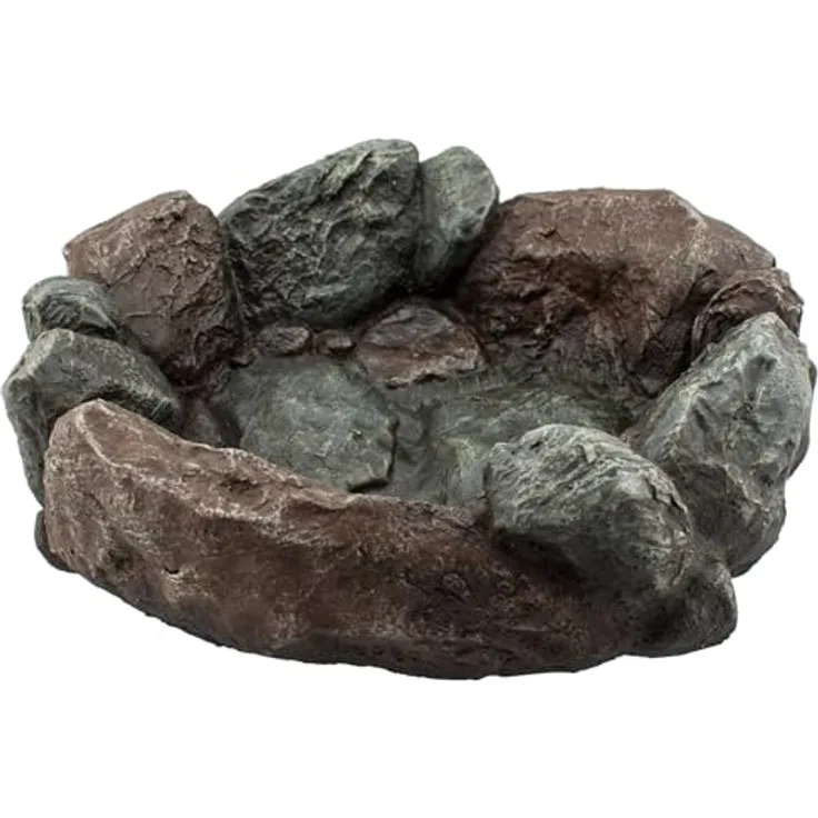 Intergarden Vogelbad Garten 30cm, Vogeltränke Stein-Optik, bruchsichere Wassertränke aus Polyresin für Vögel, Größe M