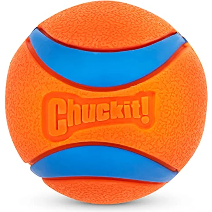 Chuckit! Ultra Ball Hundespielzeug, langlebig aus Gummi, hohe Sprungkraft, schwimmend, 3 Stück, Größe M, orange/blau – Bild 4