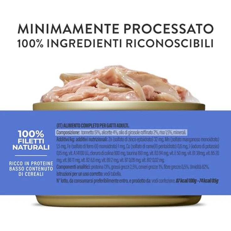 Schesir Natural Thun-Huhn-Reis, Katzen-Nassfutter mit 100% natürlichem Filet, 170 g (2 Dosen à 85 g) – Bild 4