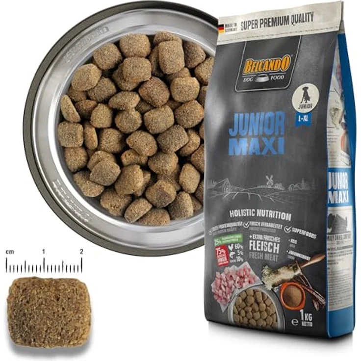 Belcando Junior Maxi, Hunde-Trockenfutter für große Rassen, 12,5 kg, mit frischem Geflügel und ohne Weizen – Bild 3