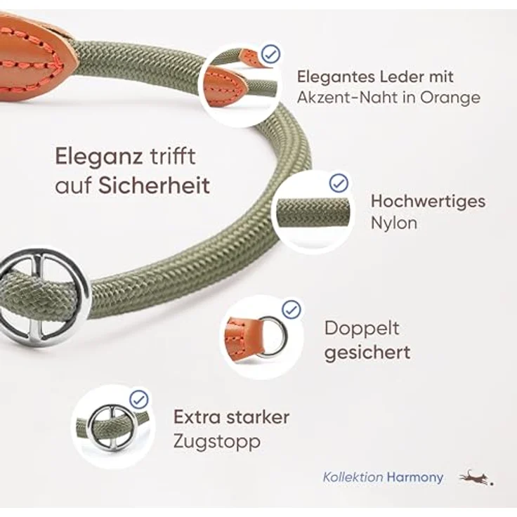 FREUDENTIER Zugstopp Halsband für Hunde, extra starkes Retriever Halsband in Waldgrün, XL, robust und langlebig, ideal für kleine bis große Hunde – Bild 4