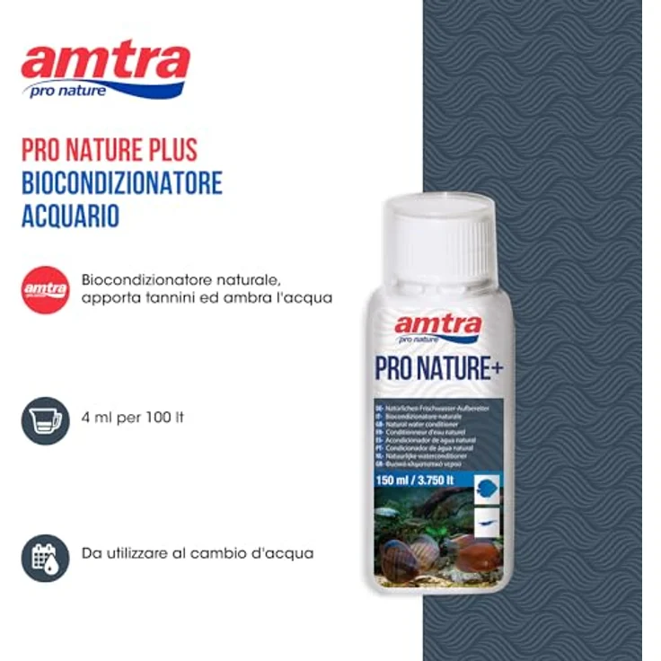 Amtra Pro Nature Plus, 150 ml Wasseraufbereiter für Süßwasseraquarien, entfernt Chlor und Schwermetalle, natürliche Biokonditionierung – Bild 5