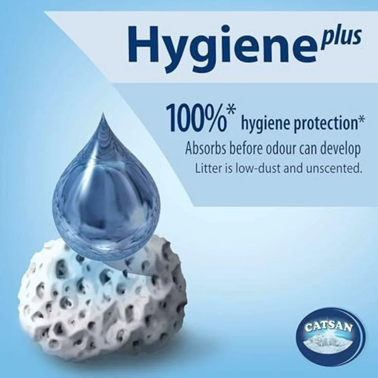 Catsan Hygiene nicht klumpendes Katzenstreu, Extra-Mineralschutz für langanhaltende Geruchsverhinderung, 3 Packungen (3 x 20 l), weiß – Bild 3