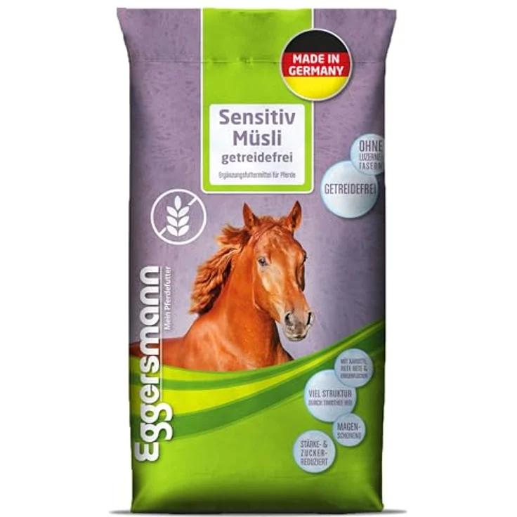 Eggersmann Mein Pferdefutter Sensitiv Müsli, getreidefrei und zuckerreduziert, 15 kg, ideal bei Cushing, EMS, PSSM & Hufrehe, ohne Luzernefasern, hoher Strukturanteil – Bild 1