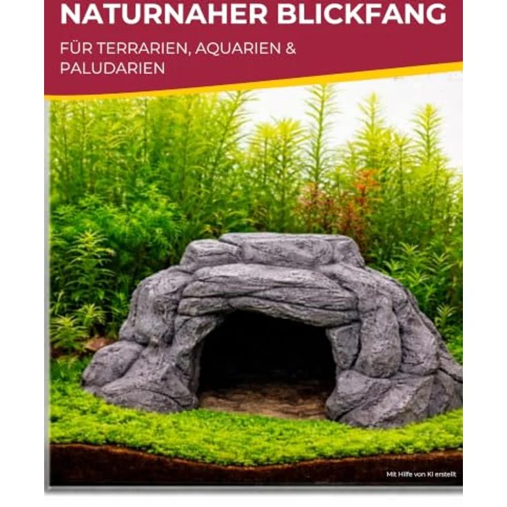 Hobby Rocky Corner Shelter, Aquarien-Dekoration mit realistischer Felsstruktur und platzsparendem Design für Terrarien und Aquarien – Bild 4