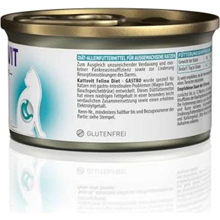 Kattovit Feline Diet Gastro Truthahn, glutenfreies Katzen-Nassfutter mit niedrigem Fettgehalt, 1 x 85 g – Bild 5