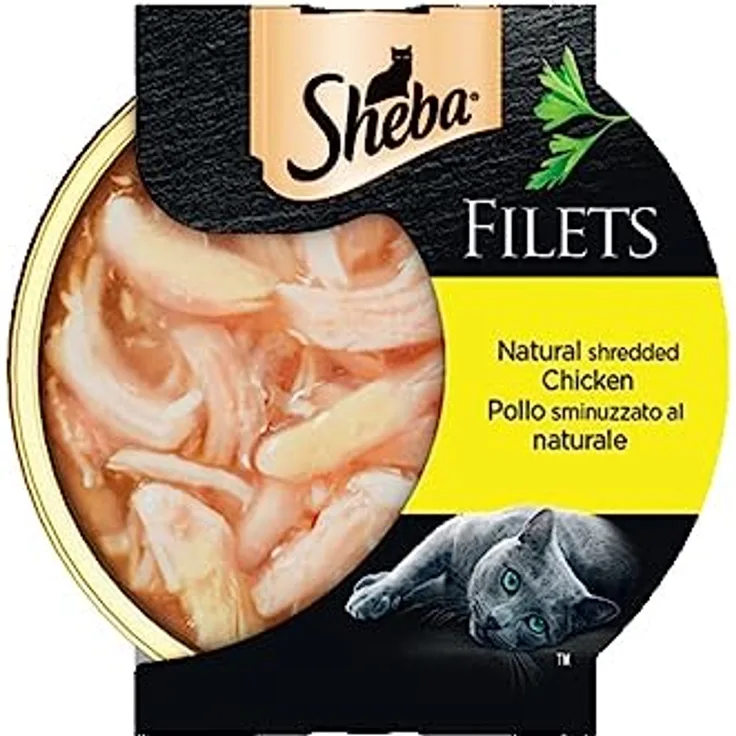 Sheba Filets Nassfutter für Katzen, Huhngeschmack, 32 Schalen à 60 g, insgesamt 1920 g