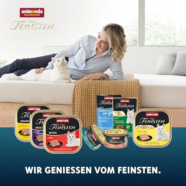 animonda Vom Feinsten Adult Katzenfutter Mousse-Vielfalt (12 x 85 g), getreidefreies Nassfutter für ausgewachsene Katzen, mit zarter Konsistenz und hochwertigen Fleischzutaten – Bild 4
