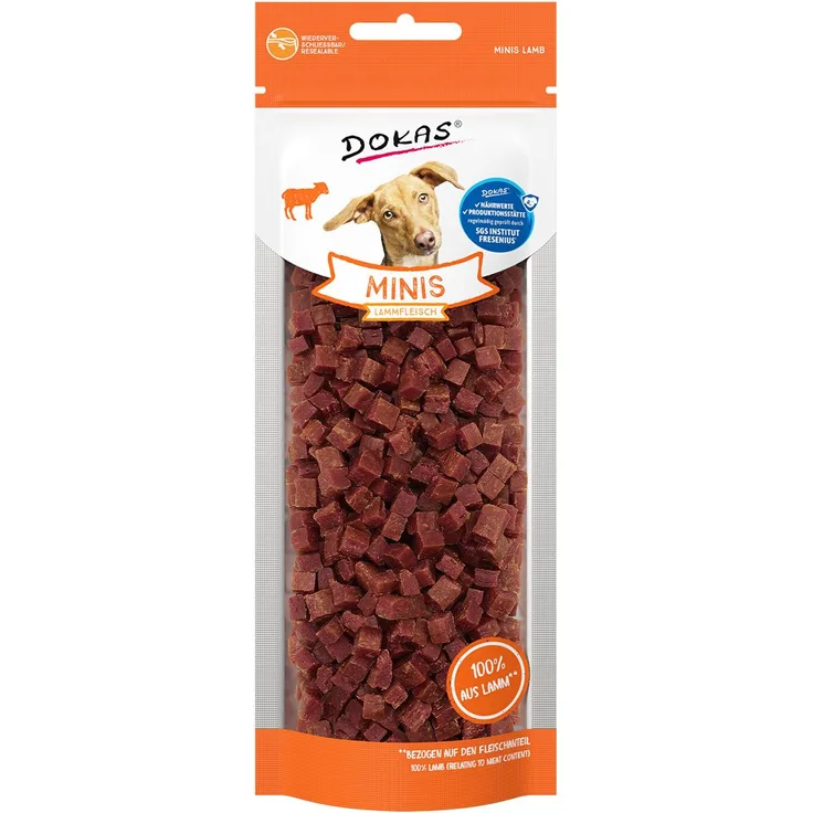 Dokas Minis Lammfleisch, Hundesnacks mit L-Carnitin zur Fettverbrennung, 70g