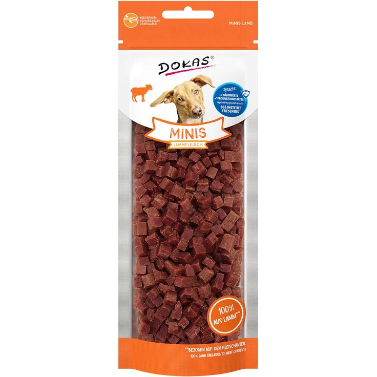 Dokas Minis Lammfleisch, Hundesnacks mit L-Carnitin zur Fettverbrennung, 70g