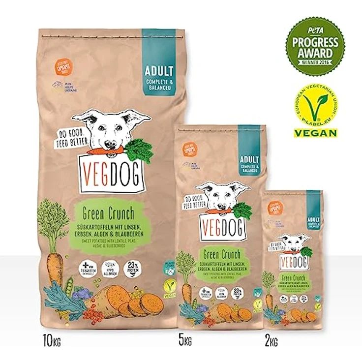 VEGDOG Green Crunch, Veganes Hunde-Trockenfutter, 10 kg, hochverdauliche Rezeptur für erwachsene Hunde – Bild 9