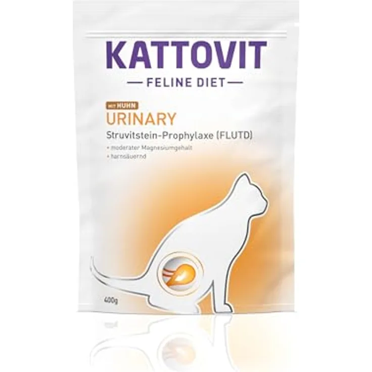 Kattovit Feline Urinary Huhn, Nassfutter für Katzen, 6x400g, pH-Wert-senkend und magnesiumarm