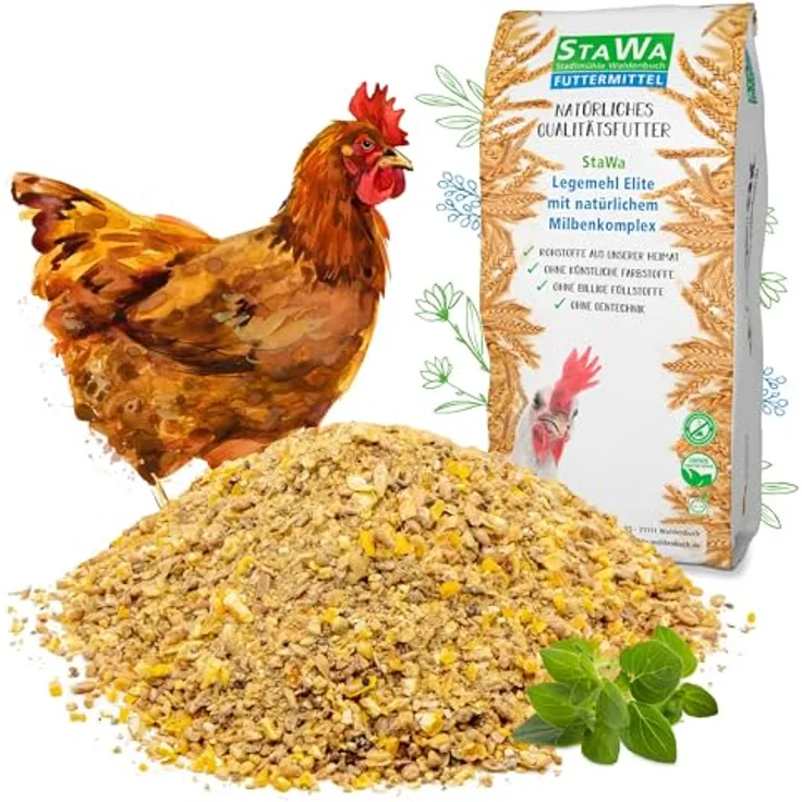 STAWA StaWa Legemehl Elite, Hühnerfutter mit natürlichem Milbenkomplex, 5 kg, ohne Gentechnik und künstliche Zusatzstoffe