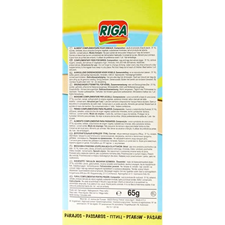 Riga 6 Kekse mit Ei für Vögel, 65 g - Ergänzungsnahrung zur abwechslungsreichen Ernährung und Aktivitätsförderung – Bild 5