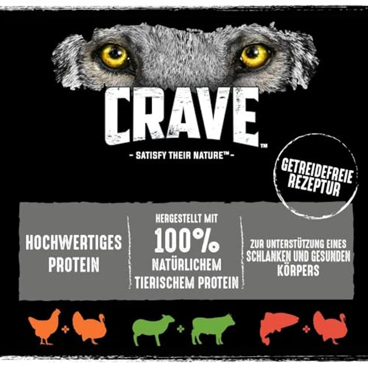 CRAVE Adult Hundefutter nass, ohne Getreide, 6x400g Dosen, Premium Nassfutter mit 100% natürlichem Protein, für Hunde mit sensibler Verdauung – Bild 3