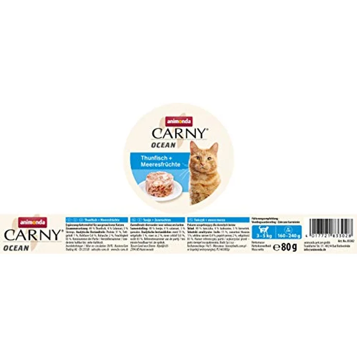 animonda Carny Ocean Thunfisch + Meeresfrüchte, Katzen-Nassfutter ohne Getreide und Zucker, 12 x 80g mit zartem Fischfilet und Taurin – Bild 3