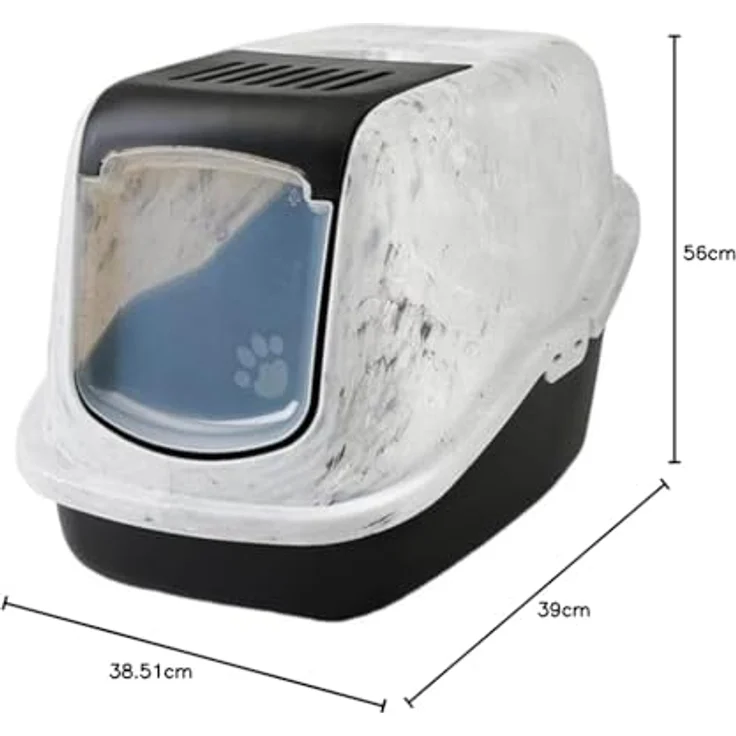 Nobby Katzentoilette "NESTOR MARBLE", moderne Form mit aufklappbarer Front, inkl. Aktivkohle-Filter, verschiedene Farben – Bild 3