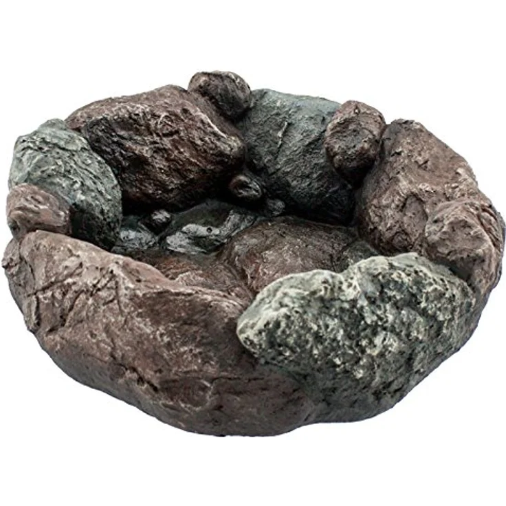 Intergarden Vogelbad Garten 18cm, Vogeltränke in Stein-Optik, bruchsichere Wasserschale für Vögel, ideal für Garten und Terrasse – Bild 1