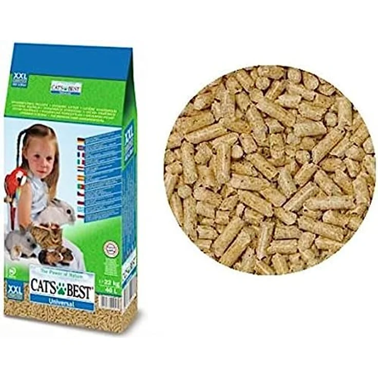 Cat's Best Universal, 100 % pflanzliche Kleintierstreu, nicht klumpende Pellets, geruchsneutralisierend, für Katzen und Kleintierrassen, 22 kg/40 l – Bild 2