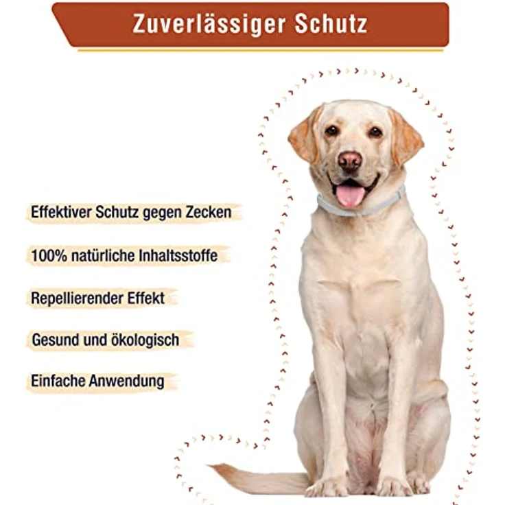 Animal Vita® Zeckenhalsband für Hunde, wasserdicht und größenverstellbar, 100% natürliche Inhaltsstoffe, bis zu 8 Monate Schutz vor Ungeziefer – Bild 2