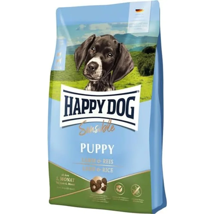 HAPPY DOG Sensible Puppy Trockenfutter, Lamm & Reis, 1 kg für sensible Welpen