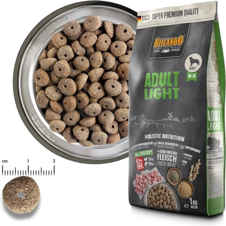 BELCANDO Adult Light, 4 kg Trockenfutter für übergewichtige Hunde, alle Rassen, mit 30% frischem Geflügel, hohe Rohfaseranteil, Alleinfuttermittel. – Bild 3