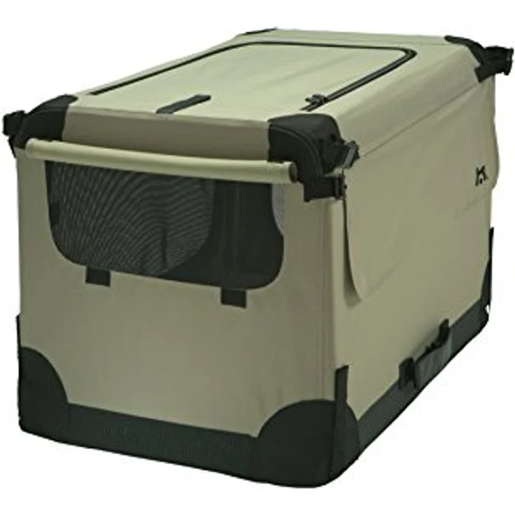 MAELSON Hunde-Transportbox Soft Kennel faltbare Hundebox / Tier Transportbox Beige, in 5 Größen erhältlich, stabil und wasserabweisend – Bild 4