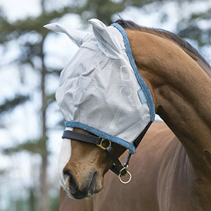 Horseware AMIGO FLY MASK, Fliegenhaube für Vollblutpferde, Farbe silber