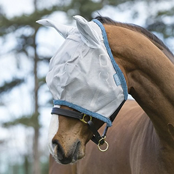Horseware AMIGO FLY MASK, Fliegenhaube für Vollblutpferde, Farbe silber