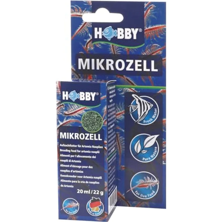 Hobby Mikrozell, 3er Pack Pulverfutter für Artemia Nauplien, 3 x 20 ml