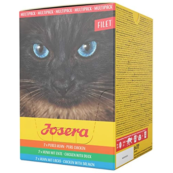 JOSERA Multipack Filet für Katzen (6 x 70 g) | Premium Nassfutter für adult Katzen | Getreidefrei | DREI Geschmacksrichtungen mit Hühnerfilet | Made in Germany | Frischebeutel im 6er Pack – Bild 1