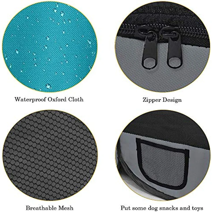 Mucola Welpenlaufstall faltbar, mobiler Welpenauslauf 125x125x64 cm mit Pop-Up-System, Netzabdeckung & Tragetasche, 600D Oxford wasserdicht, leicht & stabil für Indoor/Outdoor – Bild 5