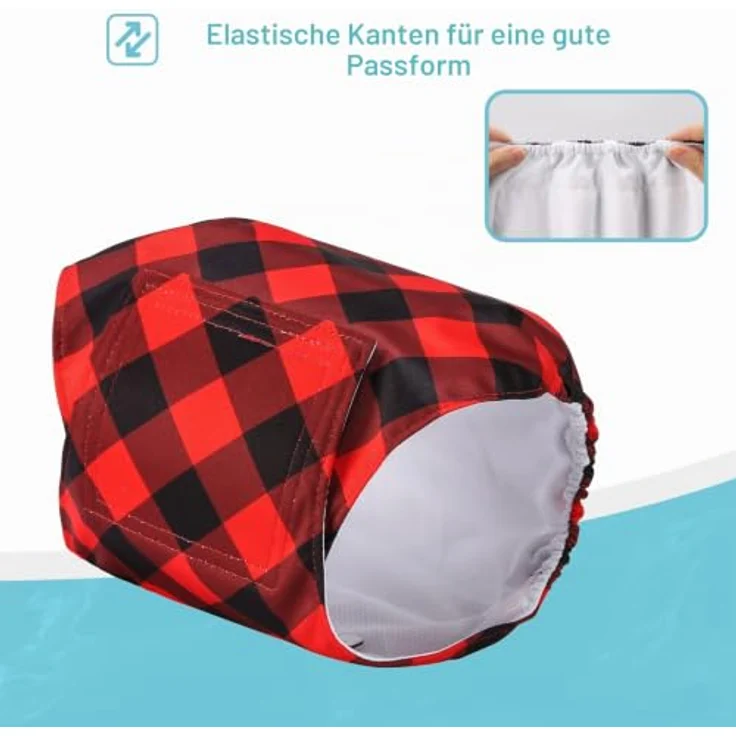 Avont Wiederverwendbare Hunde-Windeln, 3 Stück Bauchband für Rüden, waschbar, Plaid, für Inkontinenz, 6 Größen verfügbar – Bild 5
