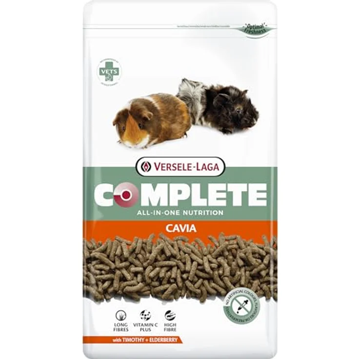 Versele-Laga Complete Cavia, Extrudiertes Alleinfutter für Meerschweinchen mit langen Fasern, 1000 mg/kg Vitamin C, 3 kg – Bild 1