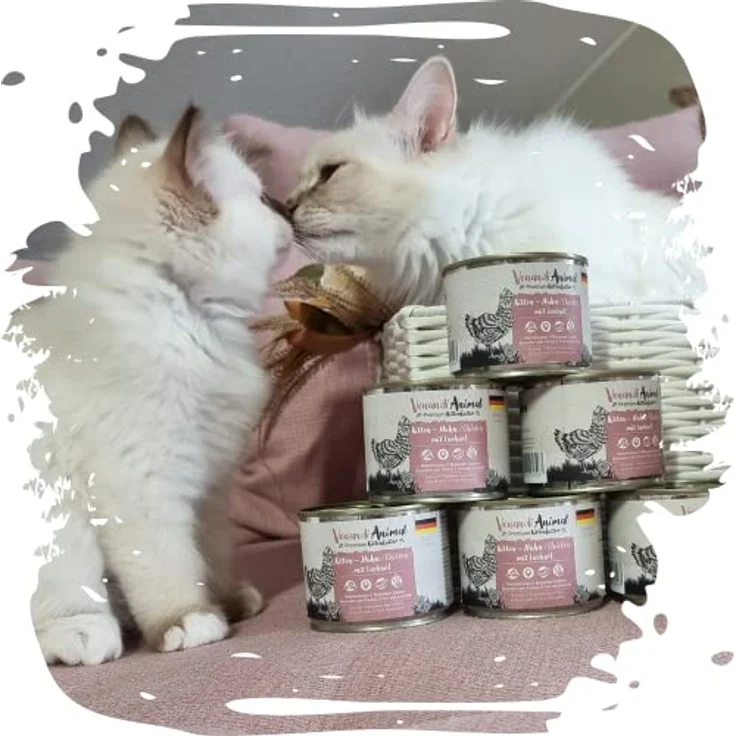 Venandi Premium Nassfutter für Katzen - Kitten - Huhn mit Lachsöl, 125g, getreidefrei, extra viel Fleisch – Bild 3