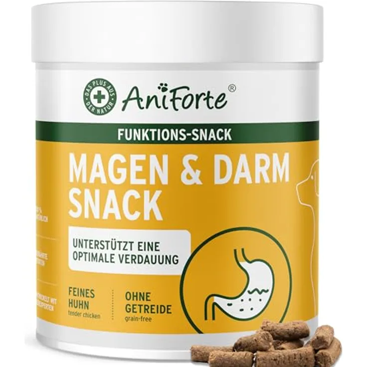 AniForte Magen & Darm Snack für Hunde 300g, getreidefreie Verdauungssnacks mit Probiotika, Heilmoor, fördert Darmregulierung, verbessert Kotbeschaffenheit, ohne Zucker