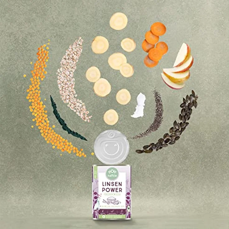 naftie Bio Linsen Power, veganes Hundefutter Nassfutter Menü mit Buchweizen & Pastinaken, glutenfrei, purinarm, 6x800g – Bild 5