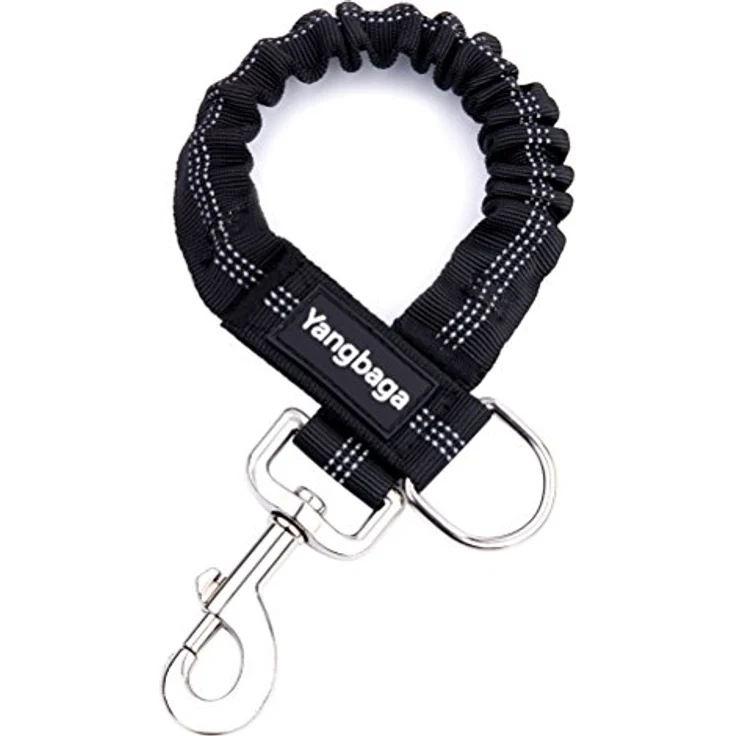 Yangbaga Ruckdämpfer für Hunde Leine, elastische Nylon-Kurzleine mit perfekter Dämpfung, schwarz, für Hunde ab mittlerer Größe (2.5 * 42cm) – Bild 1