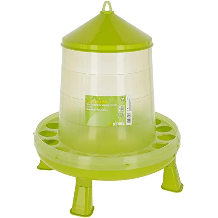 Kerbl Futterautomat mit Standfüssen, 9.60 l Futterspender aus lebensmittelechtem Kunststoff, waschmaschinenfest, für Geflügel – Bild 2
